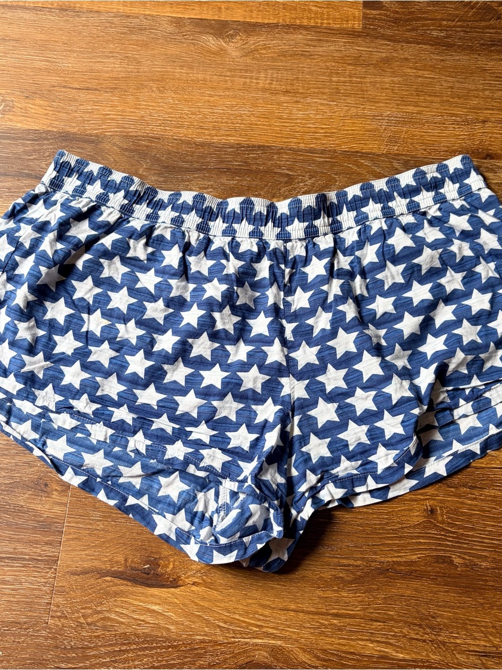 Victoria’s Secret Star Print Sleep Shorts Womens Large Blue White Lounge Pajama